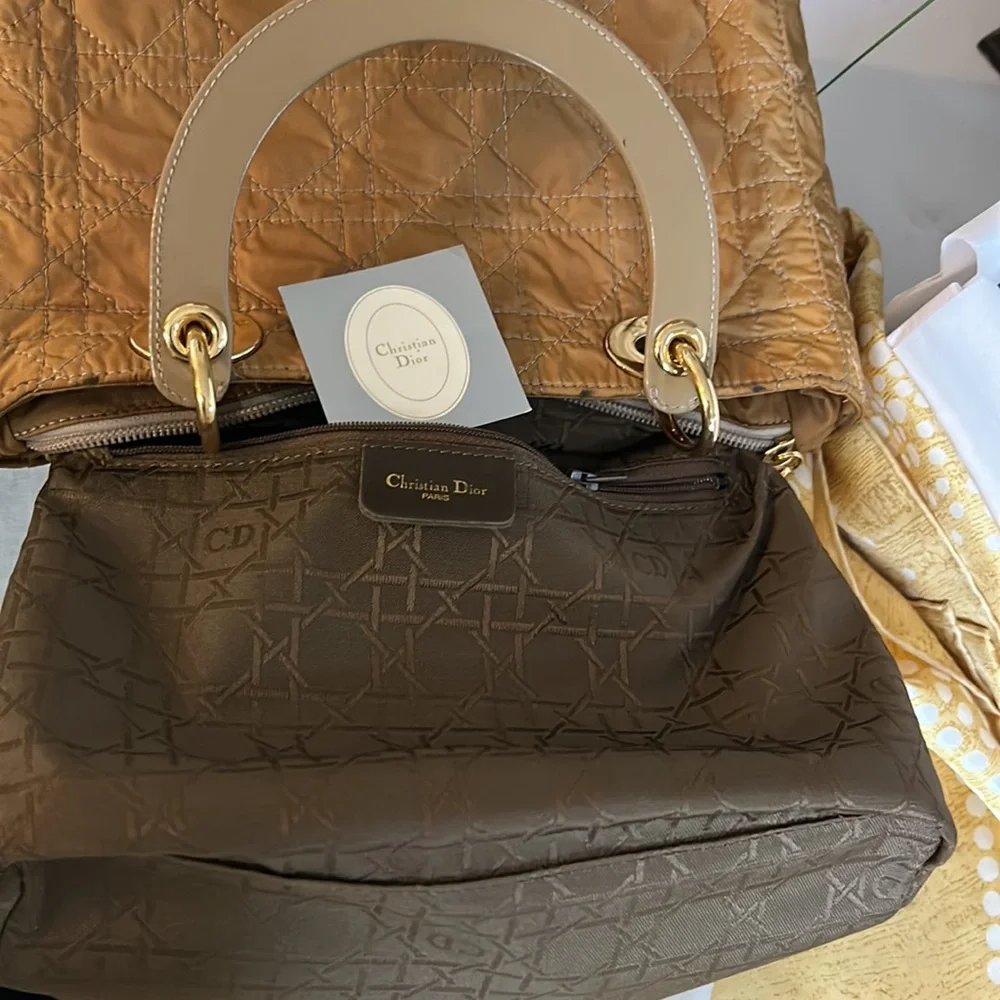 Christian Dior Lady Dior Canage Nylon Handbag - Beige - Picture 14 of 16